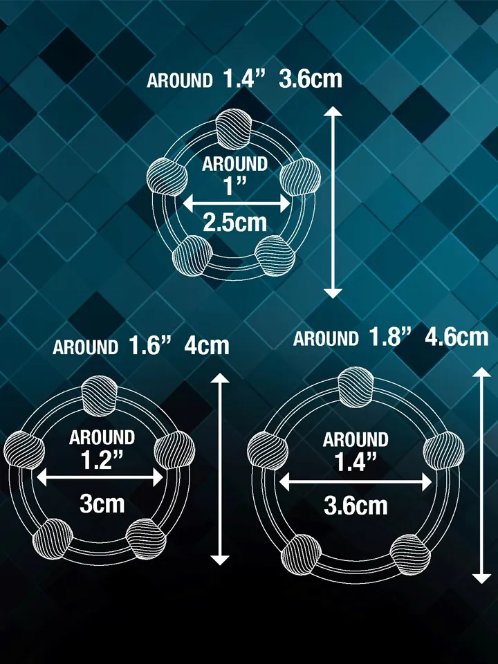 Lasting Love Ring Beaded Blue - Cock ring set 3 [full]