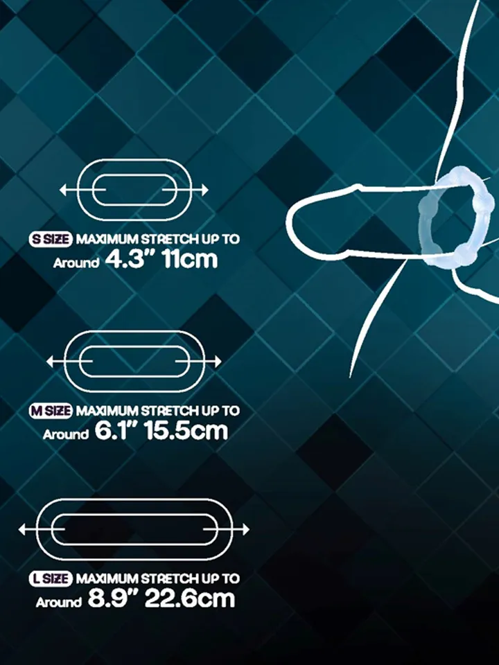 Lasting Love Ring Beaded Blue - Cock ring set 4 [full]