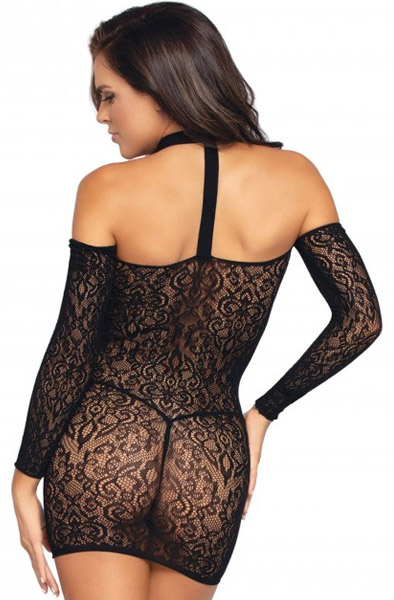 Leg Avenue Langärmliges Neckholder-Minikleid - Sexy Kleidung 2