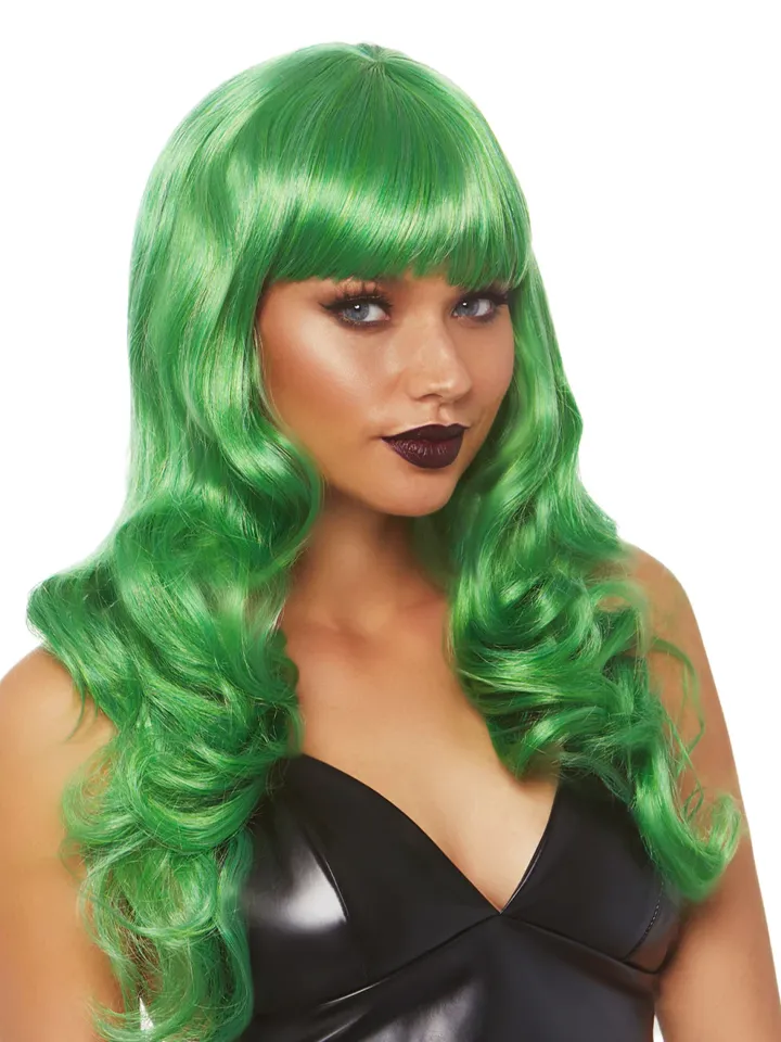 Leg Avenue Misfit Long Wavy Wig Green - Wig 1 [full]