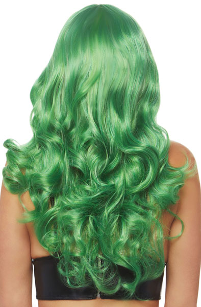 Leg Avenue Misfit Long Wavy Wig Green - Wig 2