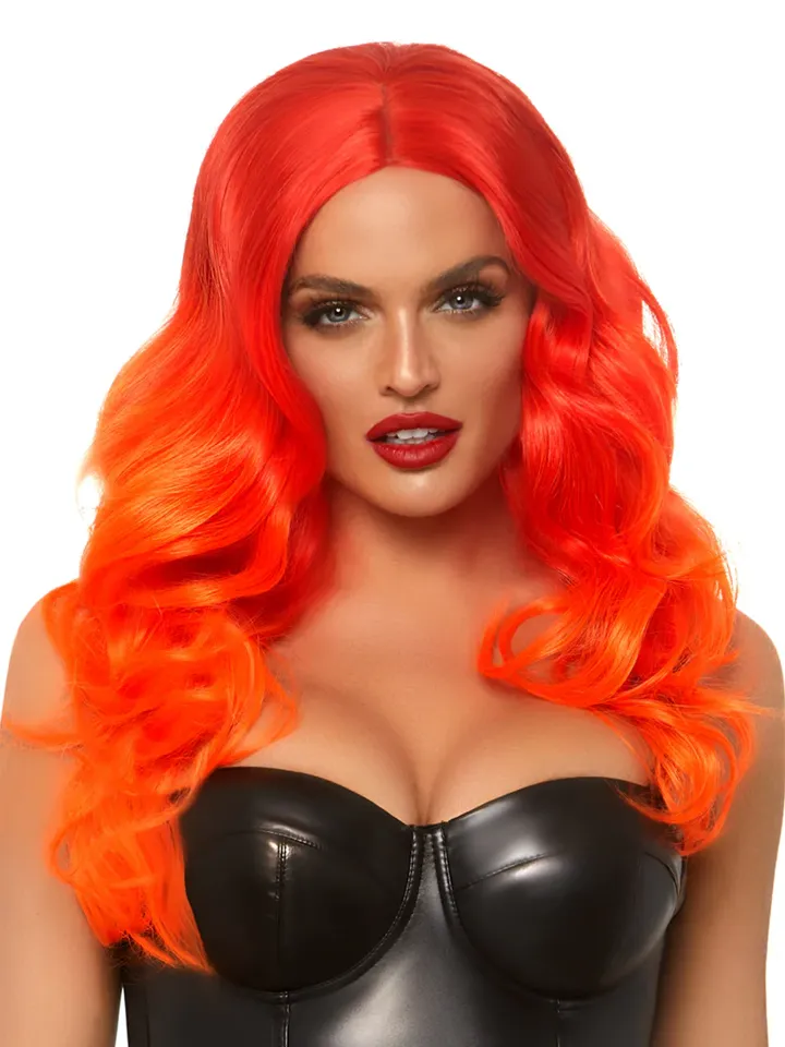 Leg Avenue Ombre Long Wavy Wig Orange - Wig 1 [full]