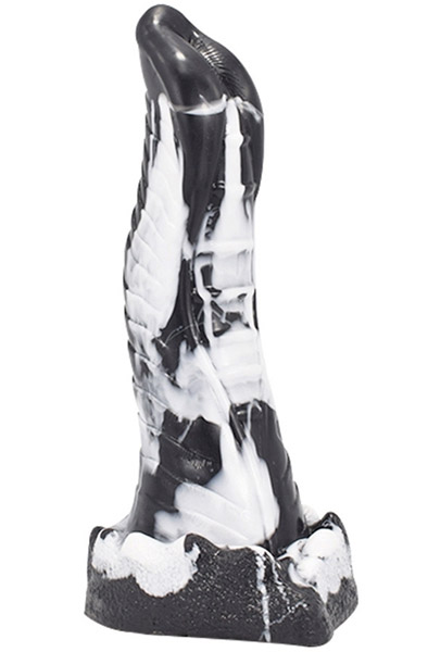 Lizard Dildo Black-White 23 cm - Drachen-Dildo 1