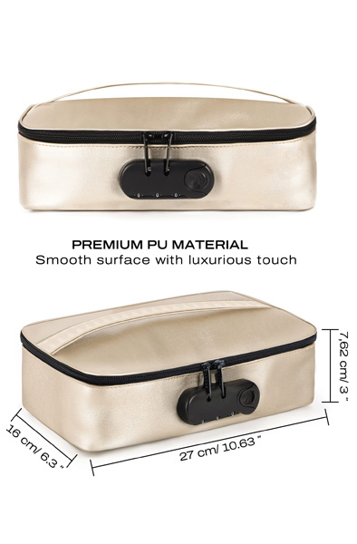 Lockable Discreet Box Luxury Gold - Sextoys aufbewahren 6