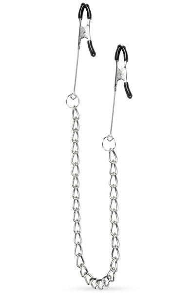 Long Nipple Clamps With Chain - Brustklammern mit Kette 1