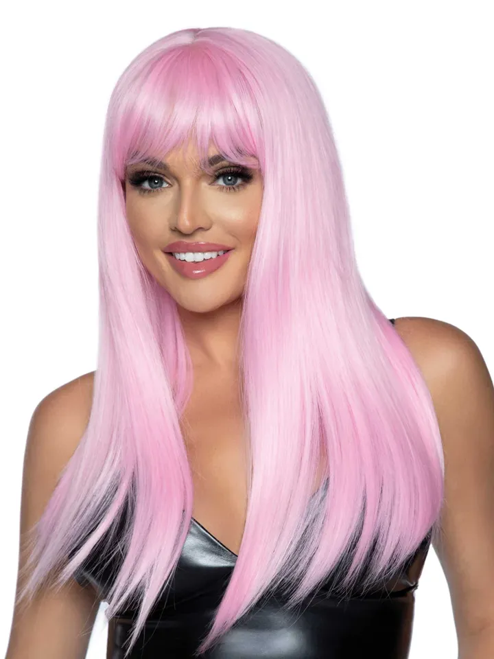 Long Straight Bang Wig Pink - Wig 1 [full]