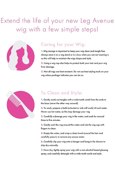 Long Straight Bang Wig Pink - Wig 2