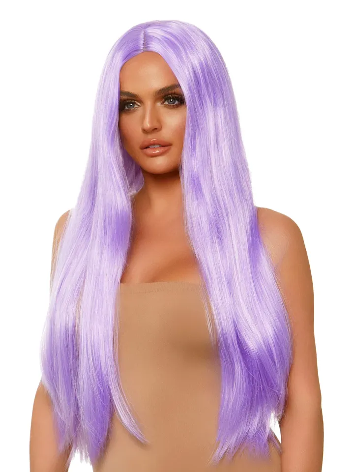 Long Straight Center Part Wig Lavender - Wig 1 [full]