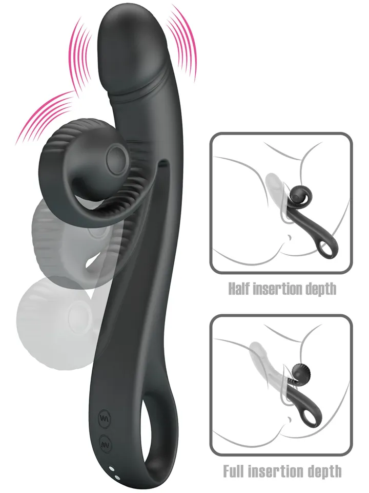 Love Romance Selma Snail Rabbit Black - G-spot vibrator 1