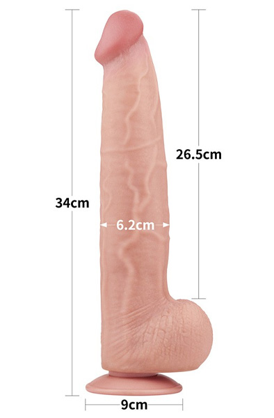 Lovetoy Dual Layer Sliding Skin Dildo 34 cm - XL Dildo 2