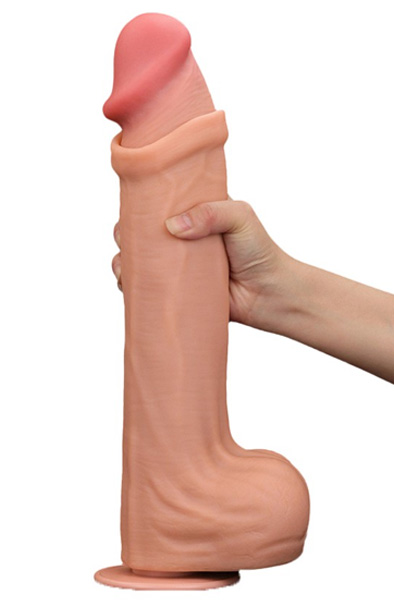 Lovetoy Dual Layer Sliding Skin Dildo 36 cm - XL Dildo 2