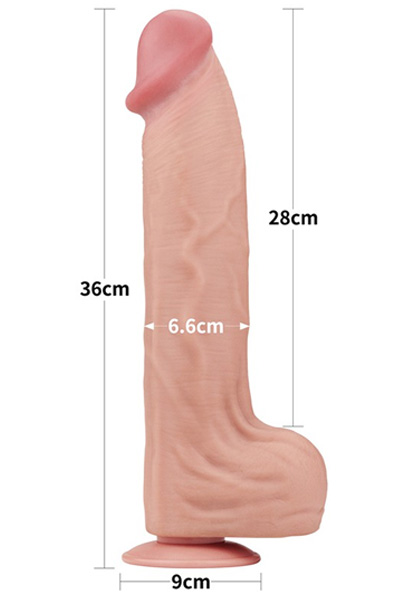 Lovetoy Dual Layer Sliding Skin Dildo 36 cm - XL Dildo 3
