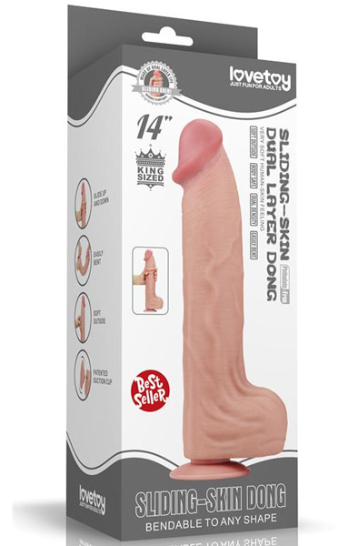 Lovetoy Dual Layer Sliding Skin Dildo 36 cm - XL Dildo 7