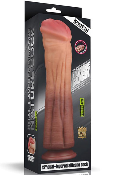 Lovetoy Dual Layered Platinum Silicone Cock 30cm - Dildo 3