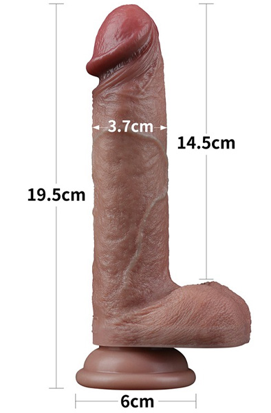 Lovetoy Dual Layered Silicone Dildo 19,5 cm - Lifelike dildo 3