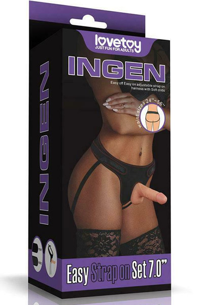 Lovetoy Easy Strapon Set 18 cm - Umschnalldildo mit Geschirr 2