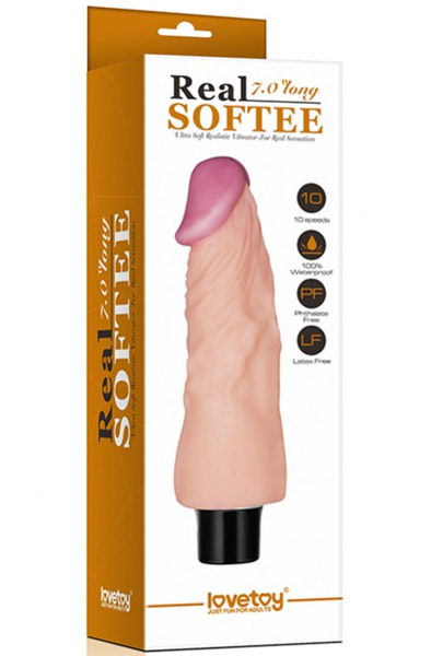Lovetoy Real Softee Vibrating Dildo 18 cm - Vibrierender Dildo 4
