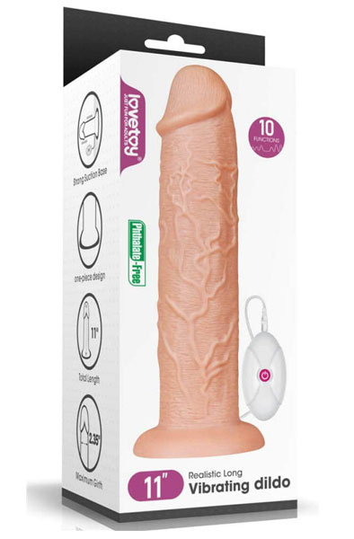 Lovetoy Realistic Long Vibrating Dildo 28 cm - XL-Dildo mit Vibration 3