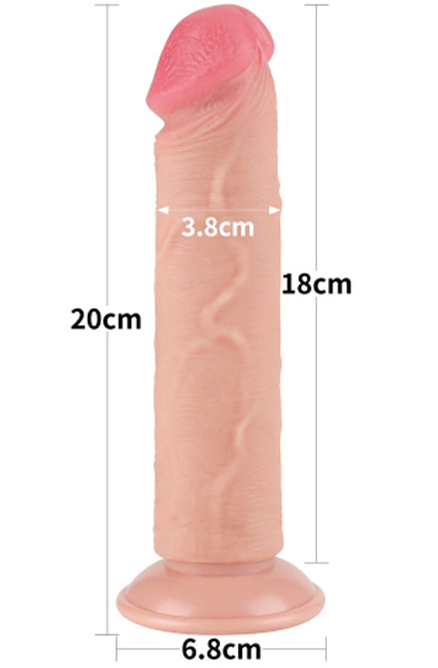 Lovetoy Sliding Skin Dual Layer Dildo 20 cm - Realistischer Dildo 2