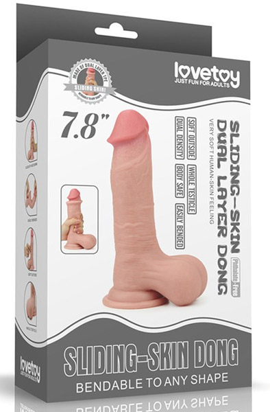 Lovetoy Sliding Skin Dual Layer Dong 19,5 cm - Dildo 3