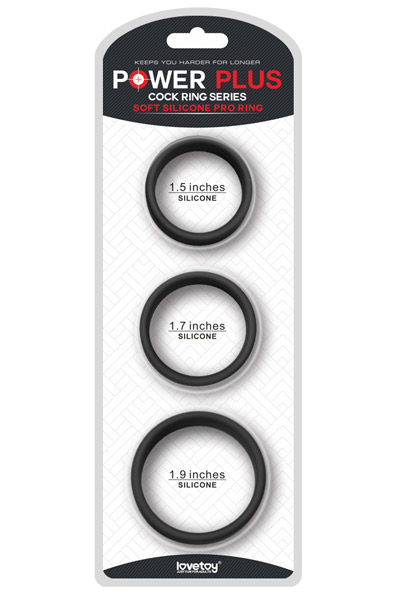 Lovetoy Soft Silicone Pro Rings - Cockring-Set 3