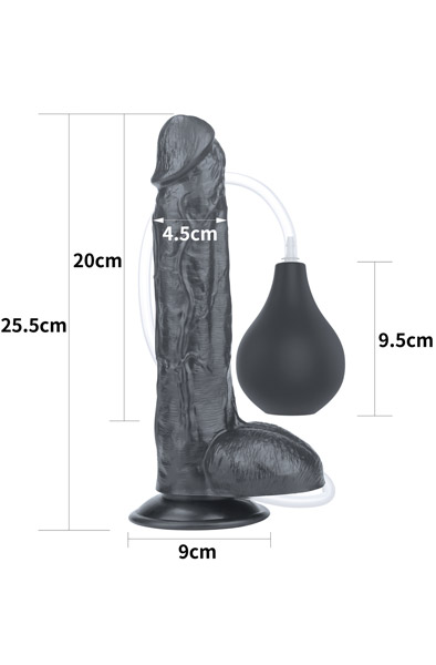 Lovetoy Squirt Extreme Dildo Black 25,5cm - Spritzdildo 2