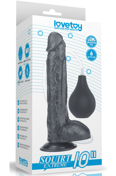 Lovetoy Squirt Extreme Dildo Black 25,5cm - Spritzdildo 4