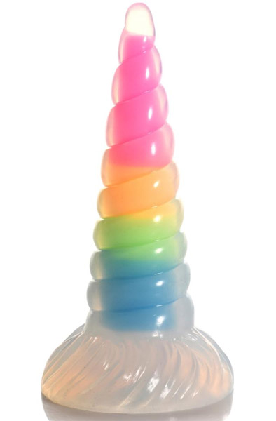 Luminescent Rainbow Silicone Dildo 20 cm - Drachen-Dildo 1