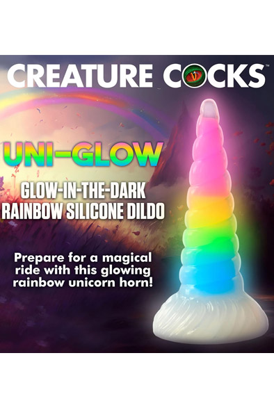 Luminescent Rainbow Silicone Dildo 20 cm - Drachen-Dildo 2