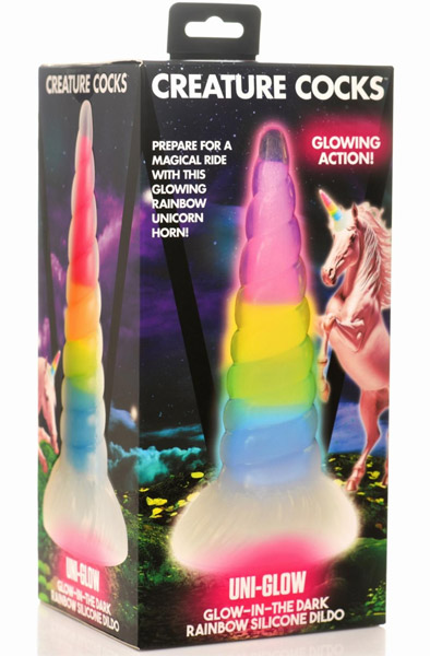 Luminescent Rainbow Silicone Dildo 20 cm - Drachen-Dildo 6