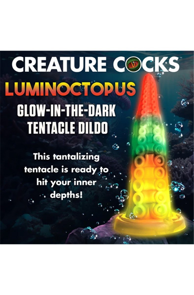 Luminoctopus Glow-In-The-Dark Dildo 18,3 cm - Drachen-Dildo 2