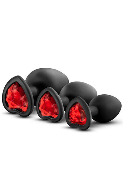 Luxe Bling Plugs Training Kit With Red Gems - Analplug Set 1
