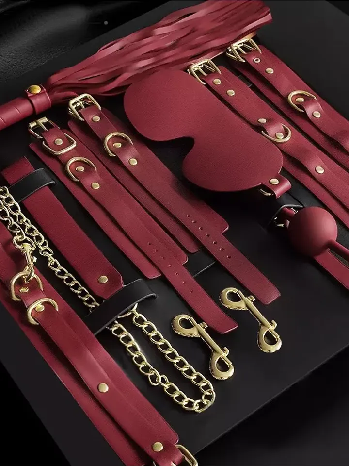 Luxury BDSM 11-pcs Kit Clarissa Red - Bondage kit 1 [full]