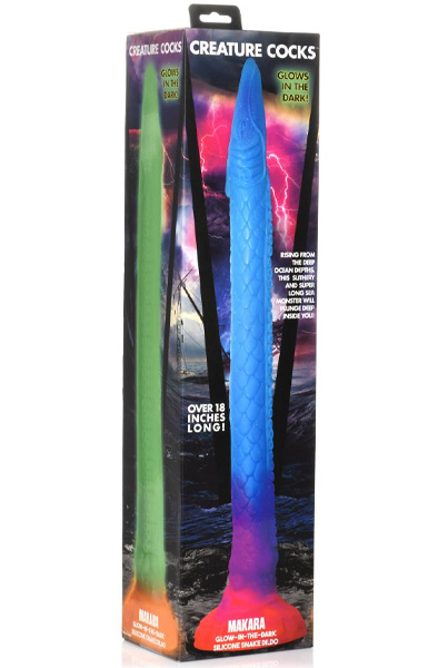Makara Glow-in-the-Dark Silicone Snake 46 cm - Drachen-Dildo 6