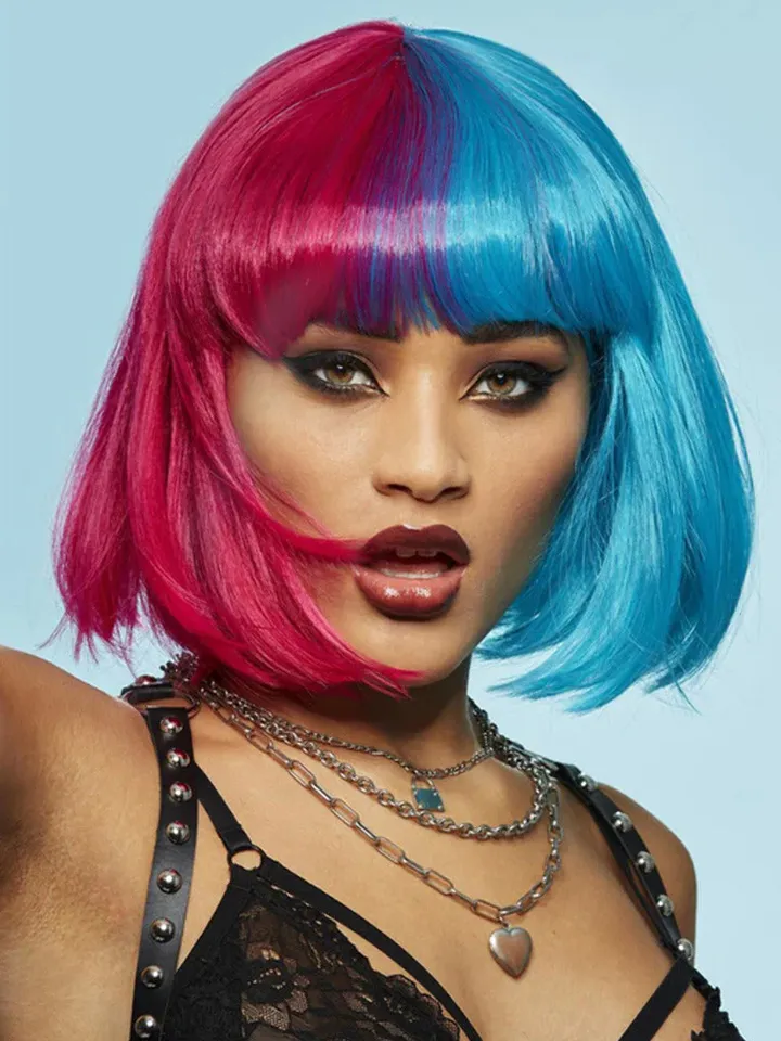 Manic Panic Red & Blue Bob Wig - Wig 1 [full]