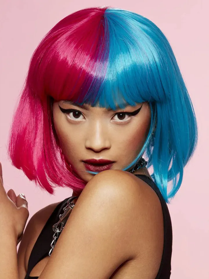 Manic Panic Red & Blue Bob Wig - Wig 2 [full]
