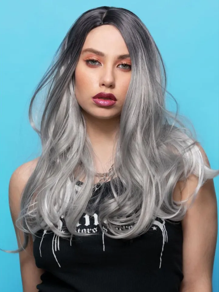 Manic Panic She Wolf Long Ombre Grey Wig - Wig 2 [full]