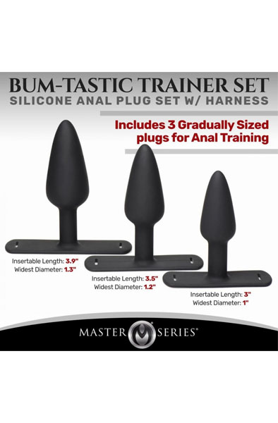 Master Series Bum-Tastic Anal Plug Set With Harness - Prostatastimulation 2