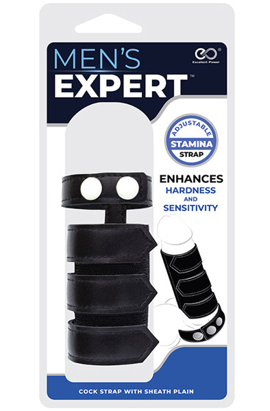 Mens Expert Cock Strap With Sheath Plain - Hoden- und Penisband 2