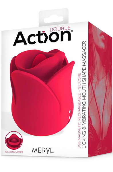 Meryl Rose Shaped Vibe Stimulator With Tongue - Klitoris-Stimulator 5