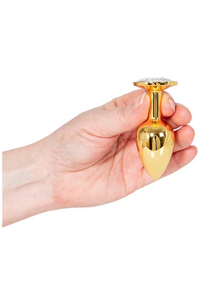 Metal Butt Plug Gold/Clear Small - Analplug aus Metall 2
