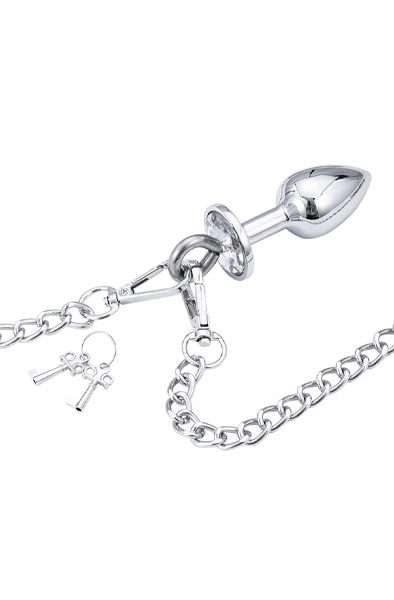 Metal Hand Cuffs With Anal Plug - Analplug aus Metall 4