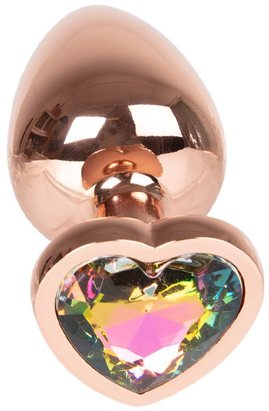 Metal Heart Plug Gold Rose Large - Analplug 2