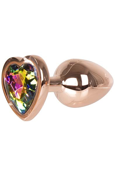 Metal Heart Plug Rose Gold Small - Anal plug metal 1