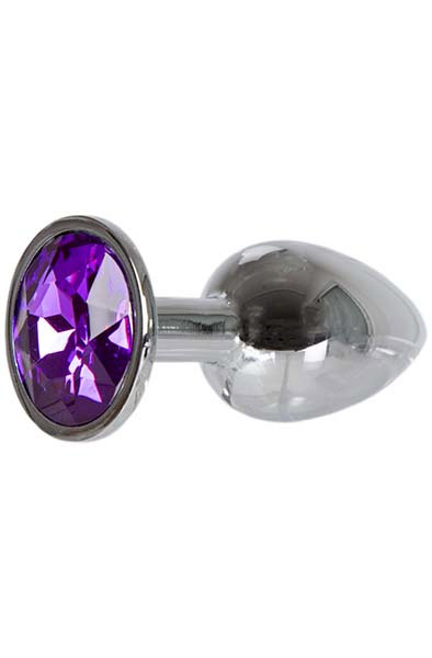 Metal Plug Silver/Purple Small - Anal plug metal 1