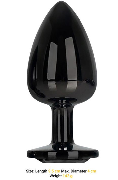 Metalic Butt Plug With Blackgem Jewel L - Analplug aus Metall 2