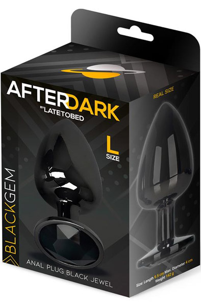 Metalic Butt Plug With Blackgem Jewel L - Analplug aus Metall 3