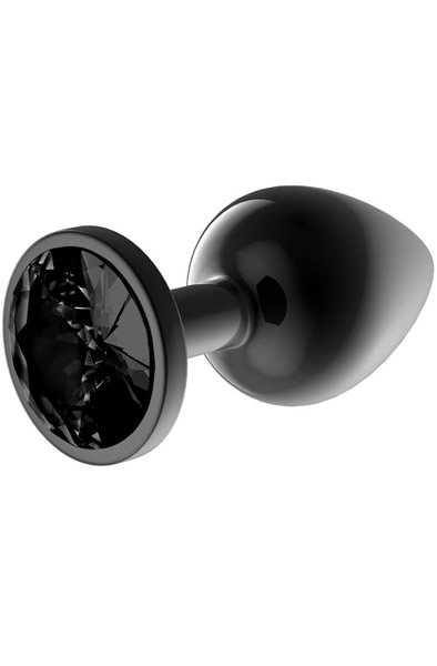 Metalic Butt Plug With Blackgem Jewel M - Analplug aus Metall 1