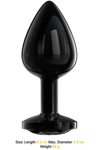 Metalic Butt Plug With Blackgem Jewel M - Analplug aus Metall 2