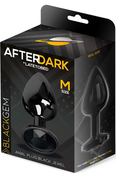 Metalic Butt Plug With Blackgem Jewel M - Analplug aus Metall 3